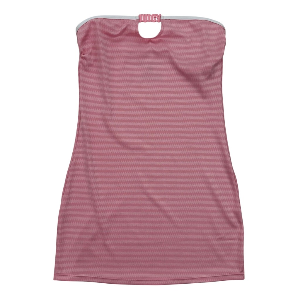 Juicy Couture Chevron Stripe Mini Dress Pink Strapless Tube JUC16903 XS New